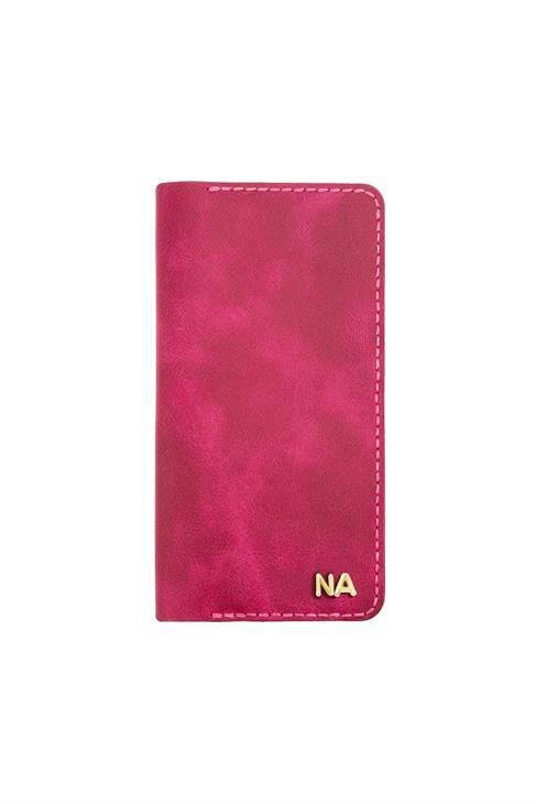 Isminizin Baş Harflerine Özel %100 Dana Deri Rainbow Uzun Fuşya Cüzdan