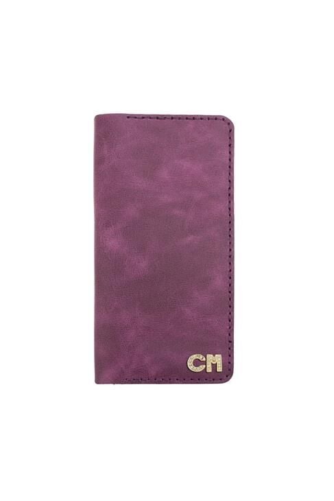 Isminizin Baş Harflerine Özel %100 Dana Deri Rainbow Uzun Mor Cüzdan