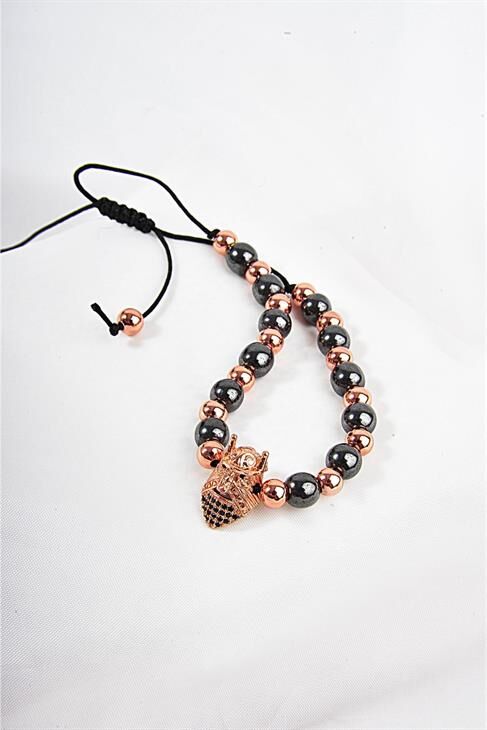 Miğfer Tasarımlı Rose Renk Unisex Bileklik