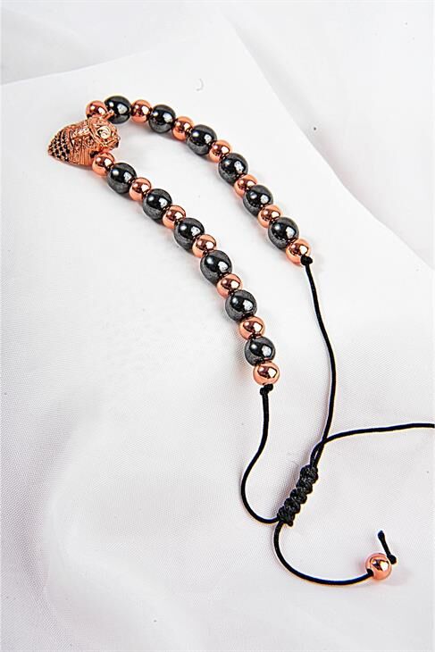 Miğfer Tasarımlı Rose Renk Unisex Bileklik