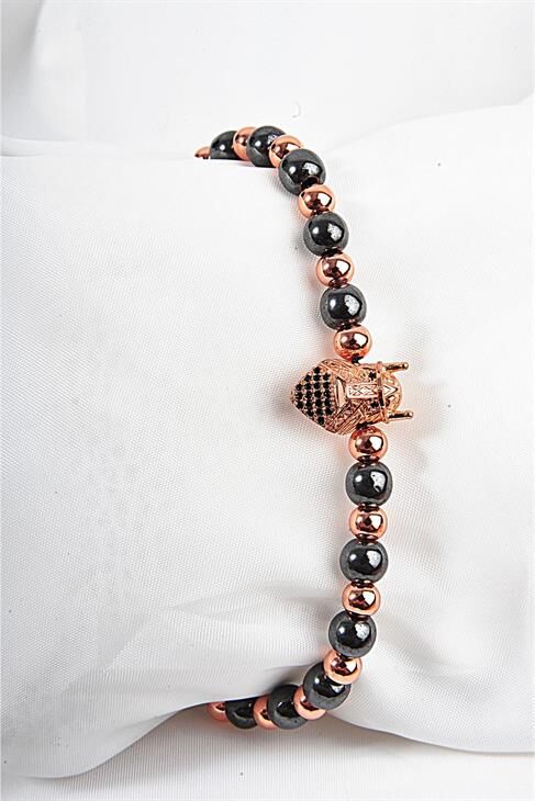 Miğfer Tasarımlı Rose Renk Unisex Bileklik