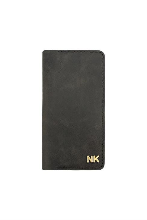 Isminizin Baş Harflerine Özel %100 Dana Deri Rainbow Uzun Antrasit Cüzdan