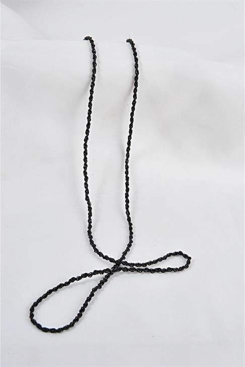 Sade Halat Zincir Siyah Renkli Unisex Kolye