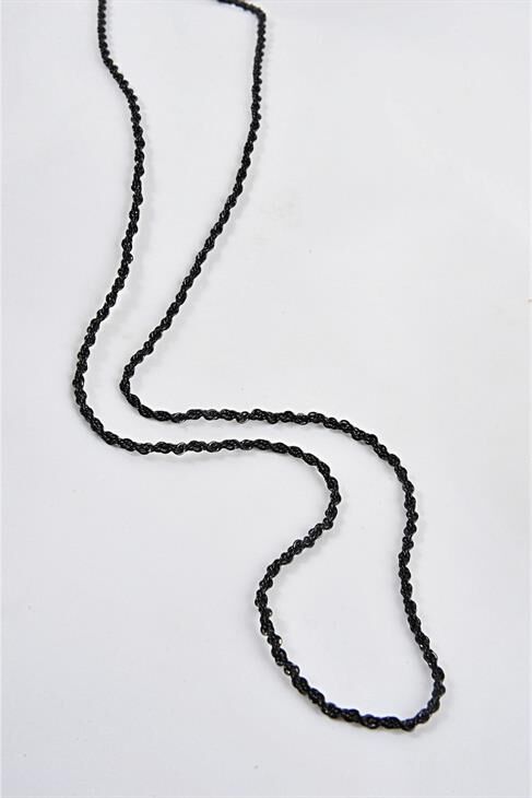 Sade Halat Zincir Siyah Renkli Unisex Kolye