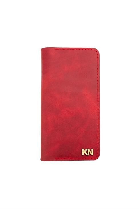 Isminizin Baş Harflerine Özel %100 Dana Deri Rainbow Uzun Kırmızı Cüzdan