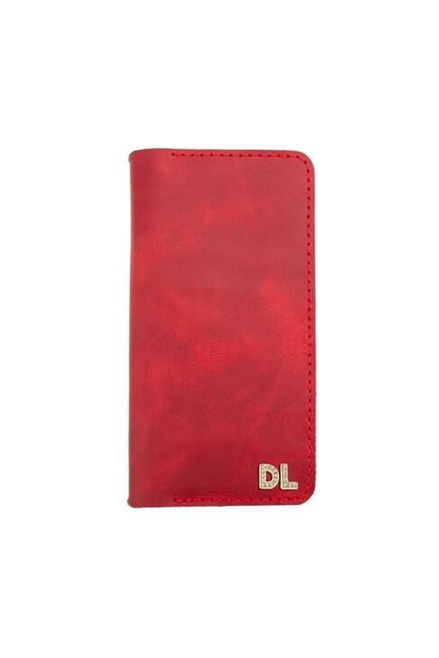 Isminizin Baş Harflerine Özel %100 Dana Deri Rainbow Uzun Kırmızı Cüzdan