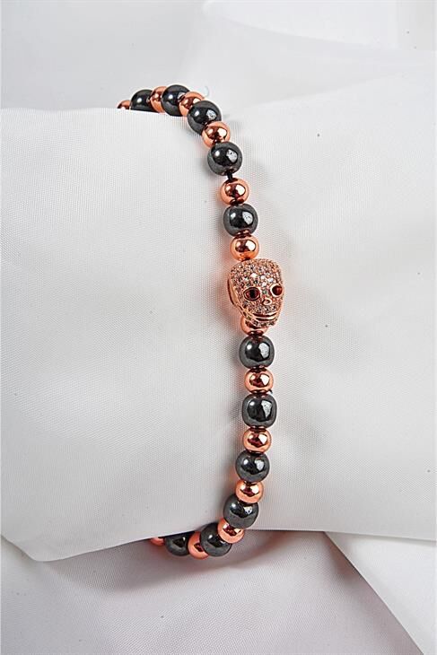 Kafatası Tasarımlı Zirkon Taşlı Bileklik