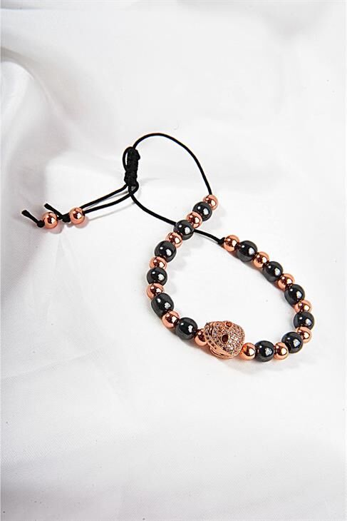 Kafatası Tasarımlı Zirkon Taşlı Bileklik