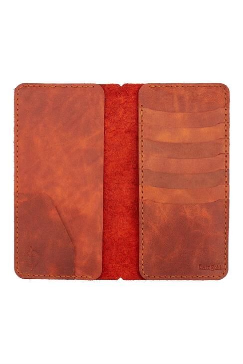 Isminizin Baş Harflerine Özel %100 Dana Deri Rainbow Uzun Tobacco Cüzdan