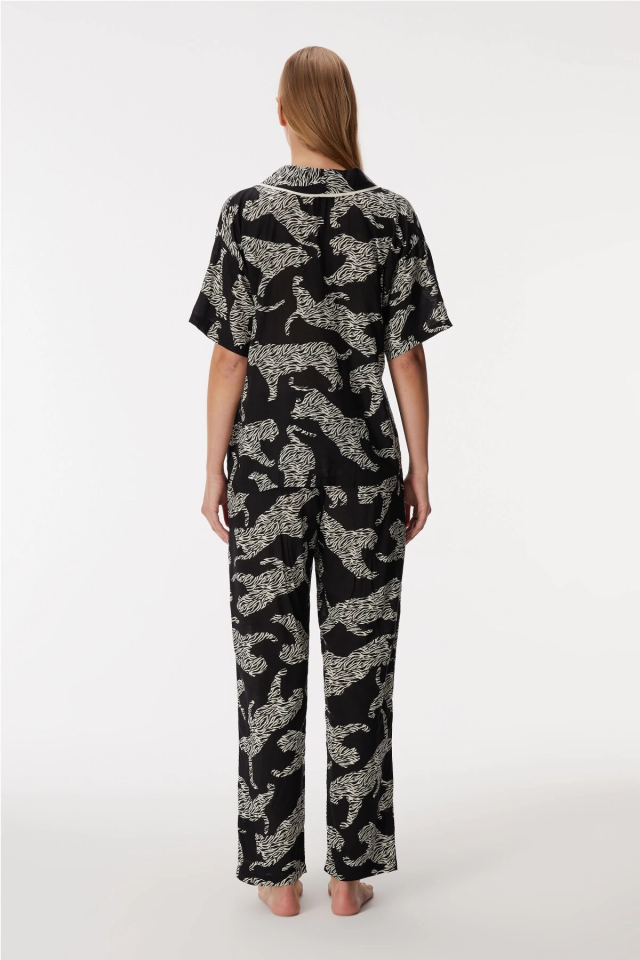 Anıl 11389 Bayan Kısa Kol Gömlek ve Pantolon Takım