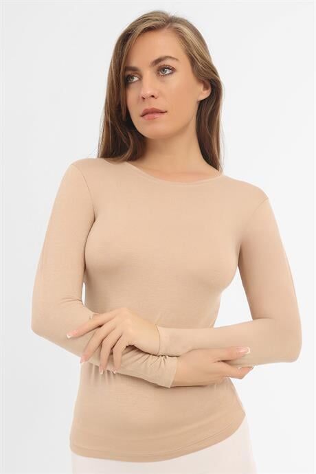 Ten Kadın Bambu Tişört Uzun Kollu Fanila Badi