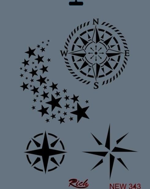 Rich New Seri N343 Stencil 35X25 Cm