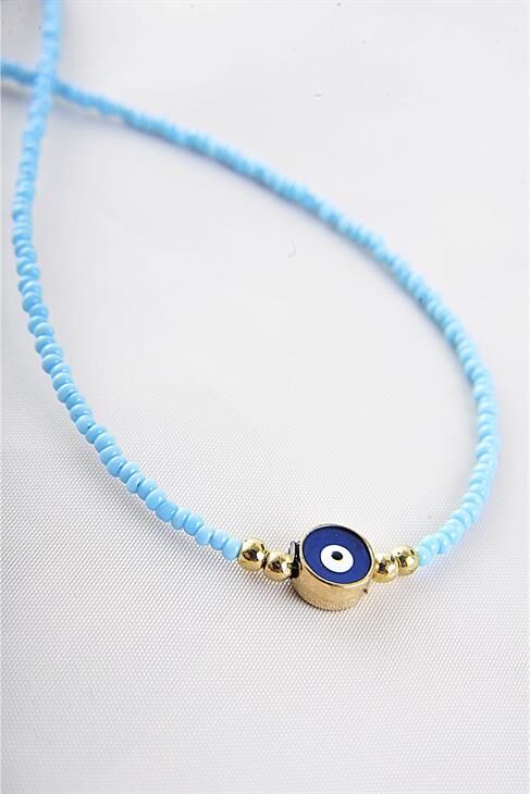 Boncuklu Nazar Tasarımlı Kolye
