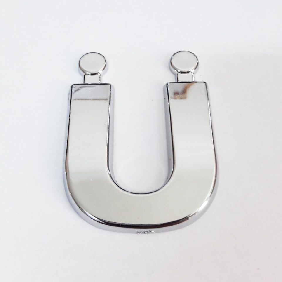 Cemax Ü Harfi  3,75 Cm Krom Yapışkanlı