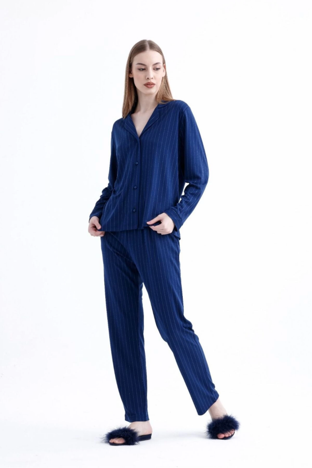 Espuar 775 Kadın Çizgili Penye Pijama Takımı