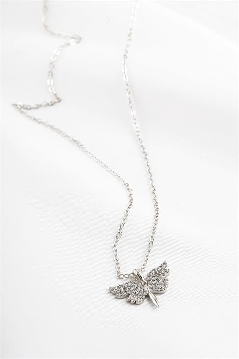 Melek Tasarımlı Zirkon Taşlı Kolye