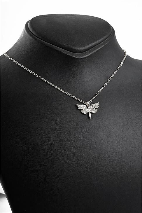 Melek Tasarımlı Zirkon Taşlı Kolye