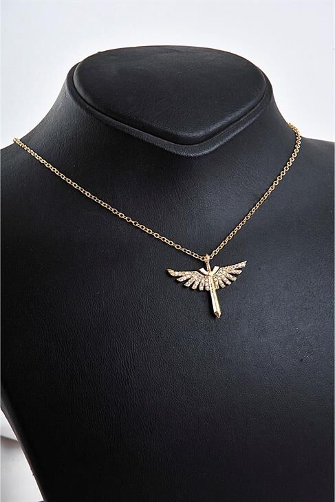 Kutulu Özel Tasarımlı Zirkon Taşlı Kolye