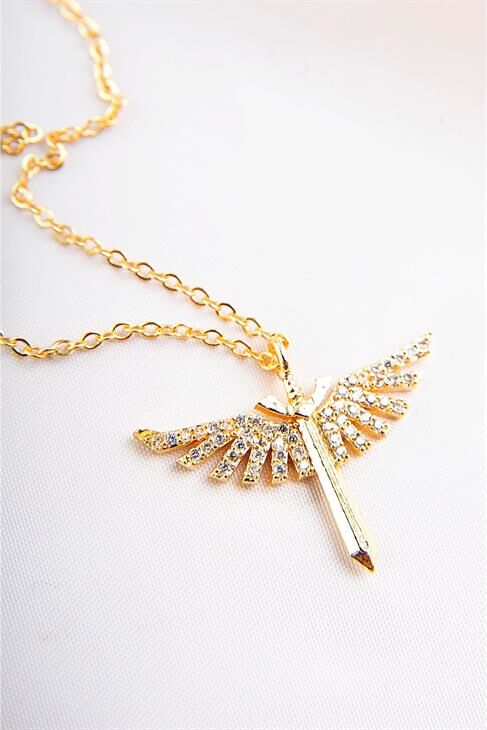 Kutulu Özel Tasarımlı Zirkon Taşlı Kolye