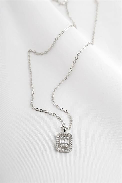 Baget Zirkon Taşlı Kolye