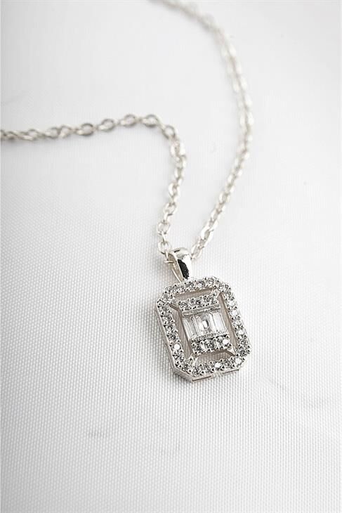 Baget Zirkon Taşlı Kolye