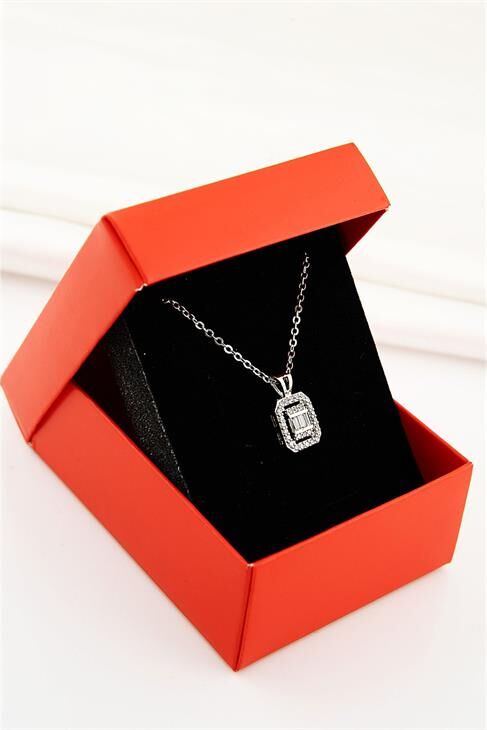 Baget Zirkon Taşlı Kolye