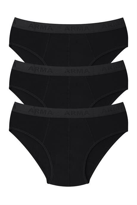 Erkek Bambu Slip Külot Düz Siyah 3'lü Paket