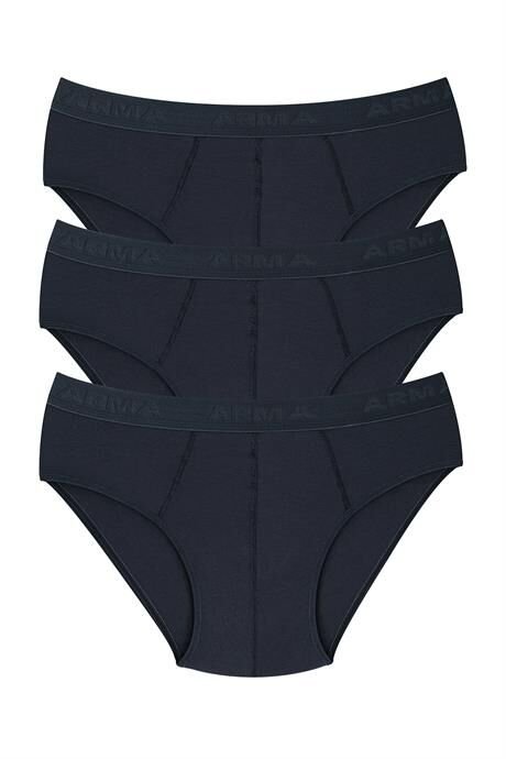 Erkek Bambu Slip Külot Düz Füme 3'lü Paket