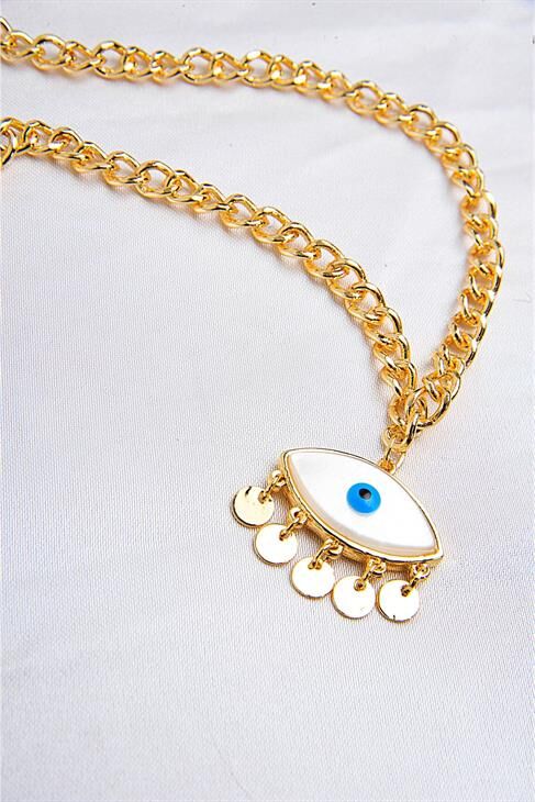 Göz Tasarımlı Yüksek Kaliteli Zincirli Kolye