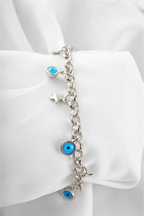 Nazarlı Yıldızlı Yüksek Kaliteli Zincirli Bileklik