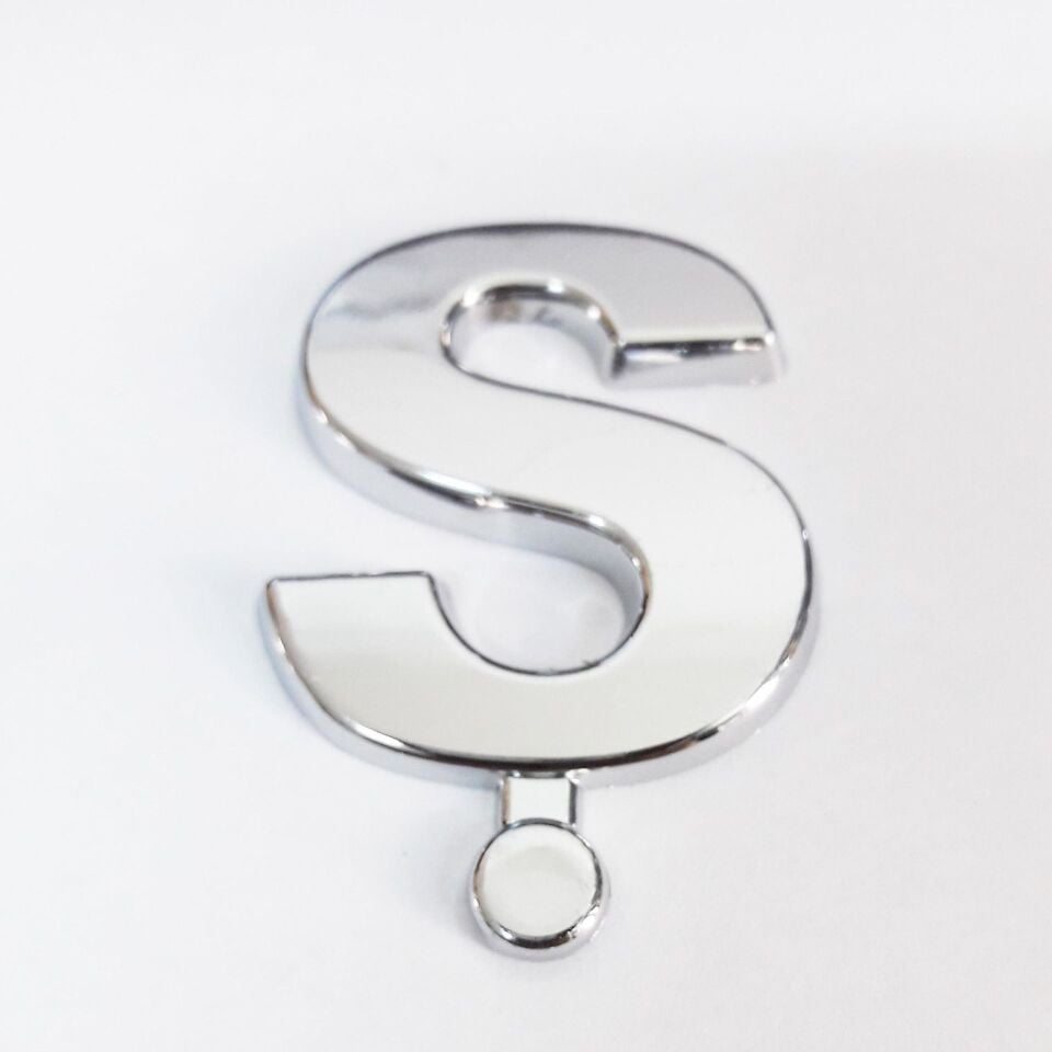 Cemax Ş Harfi  3,75 Cm Krom Yapışkanlı