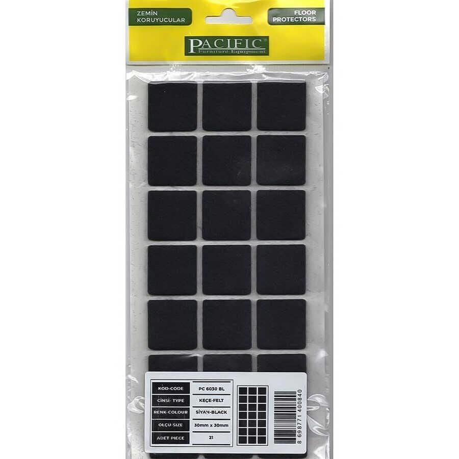 Pacific 6030 Bl Yapışkanlı Keçe 30 Mm X 30 Mm Siyah