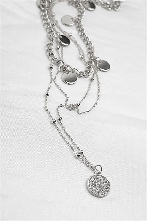 Yuvarlak Tasarımlı Yüksek Kaliteli Zincirli Kolye