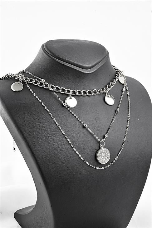 Yuvarlak Tasarımlı Yüksek Kaliteli Zincirli Kolye