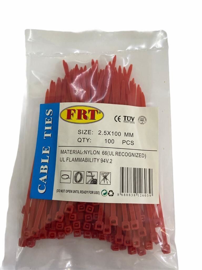 Frt Kırmızı 2,5X100 Kablo Bağı