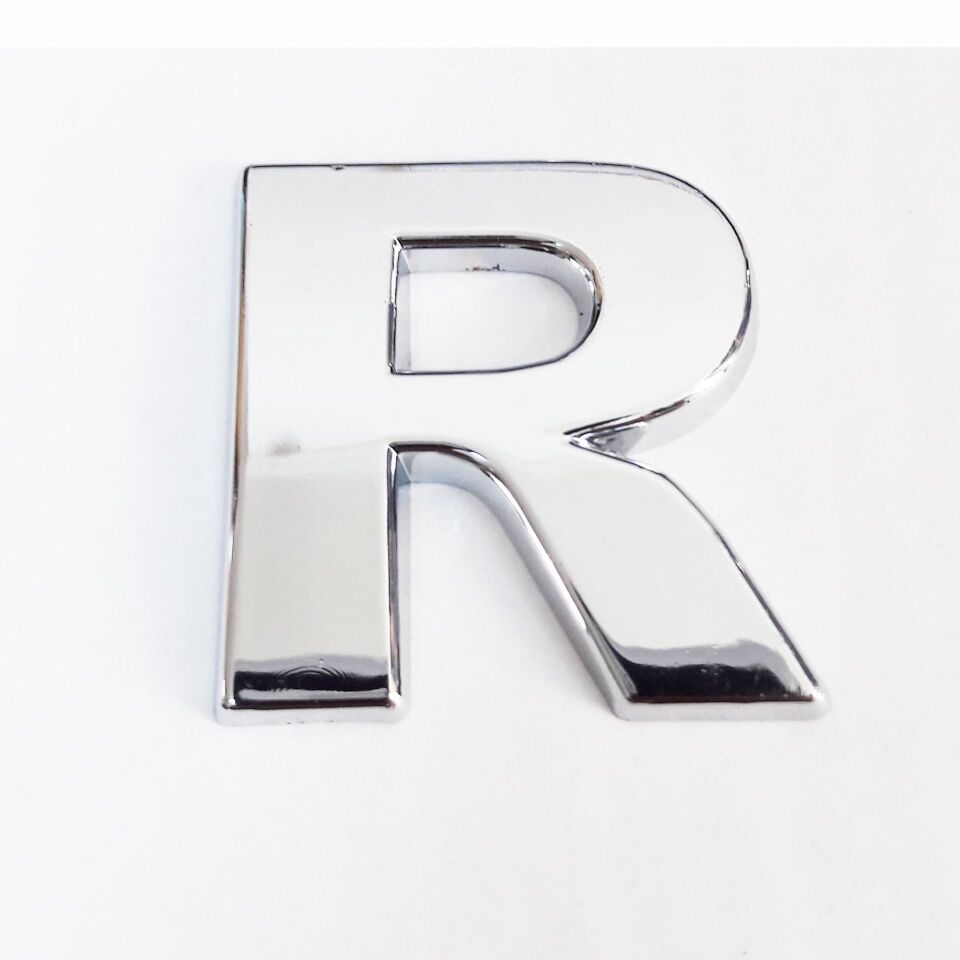 Cemax R Harfi  3,75 Cm Krom Yapışkanlı