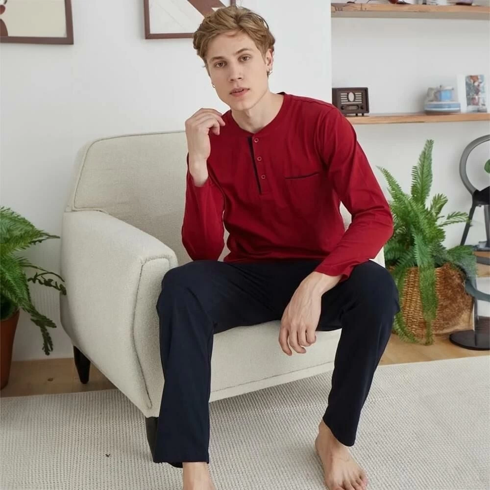 Kocabey 9250 Erkek Midi Yaka Pijama Takım