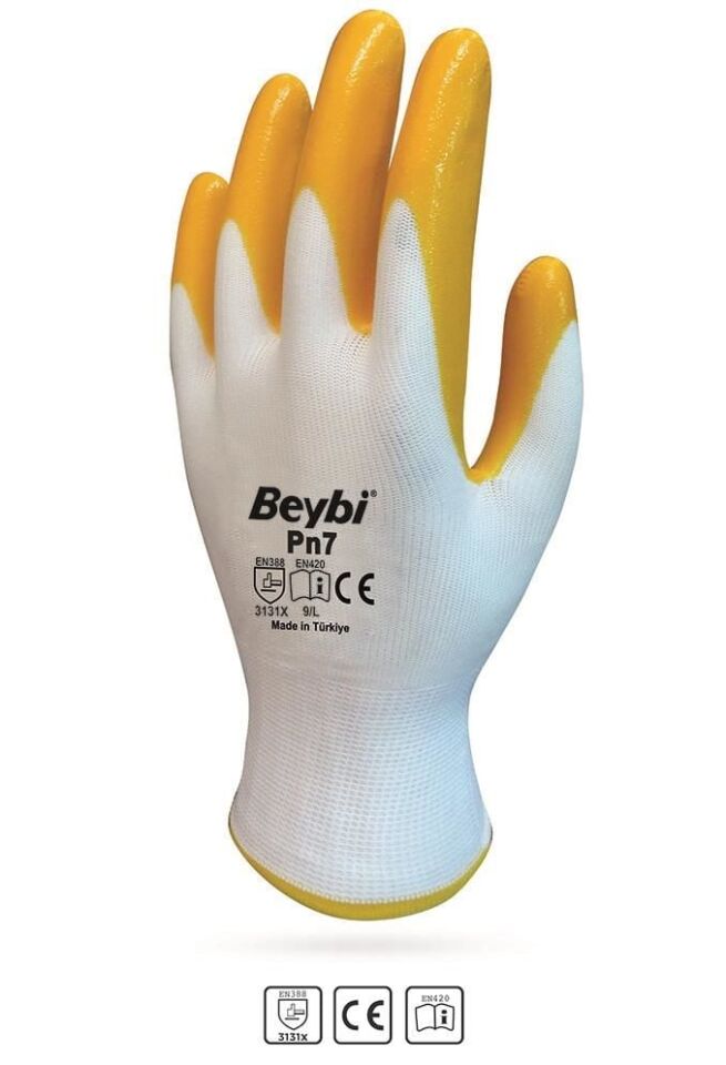 Beybi Pn7 No:10 Sarı Nitril Eldiven