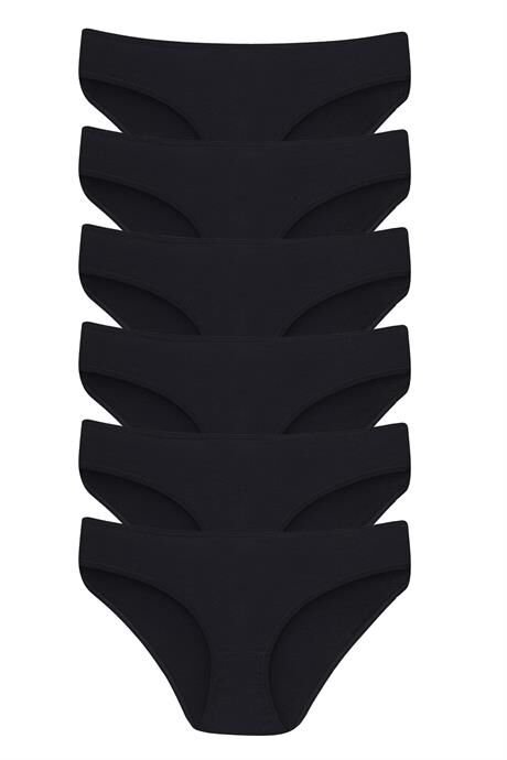 Kız Çocuk Külot Siyah %100 Pamuklu 6'lı Paket