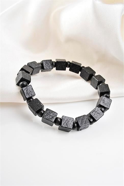 Siyah Renkli Taşlı Unisex Bileklik