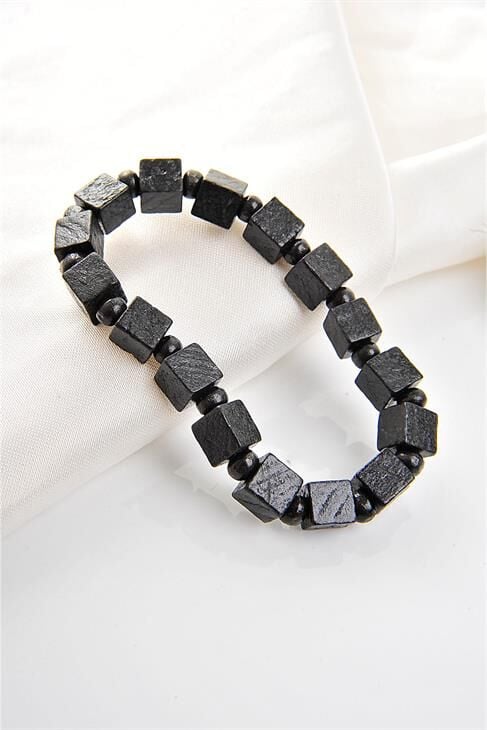 Siyah Renkli Taşlı Unisex Bileklik