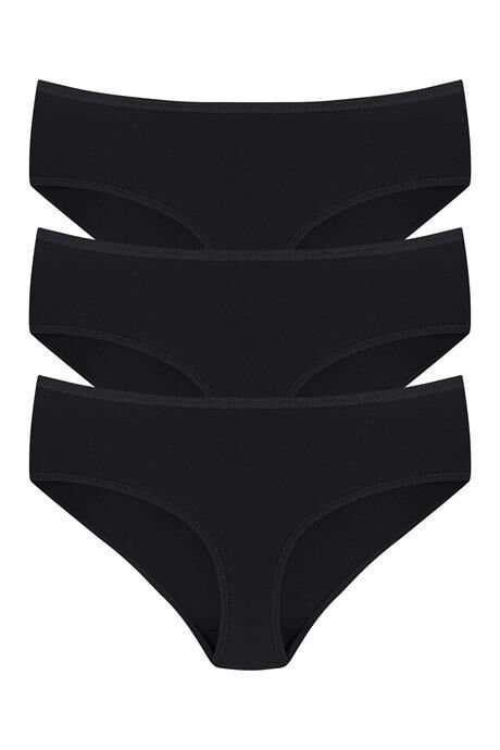 Kadın Bambu Külot Siyah 3'lü Paket Extra Yumuşak ve Esnek, Nefes Alan Kumaş