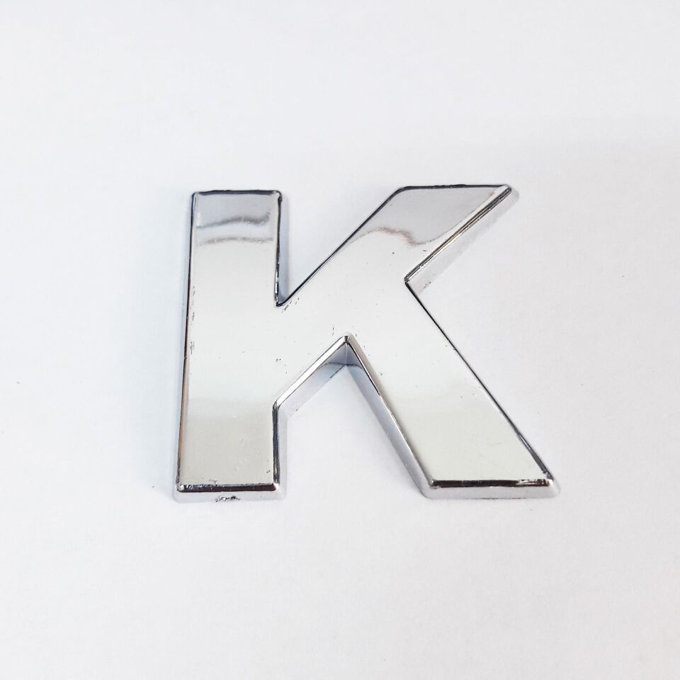 Cemax K Harfi  3,75 Cm Krom Yapışkanlı