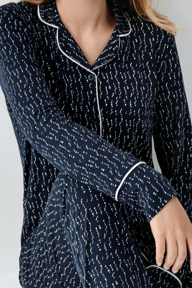 Arnetta 3430-S Kadın Gömlek Yaka Pijama Takımı