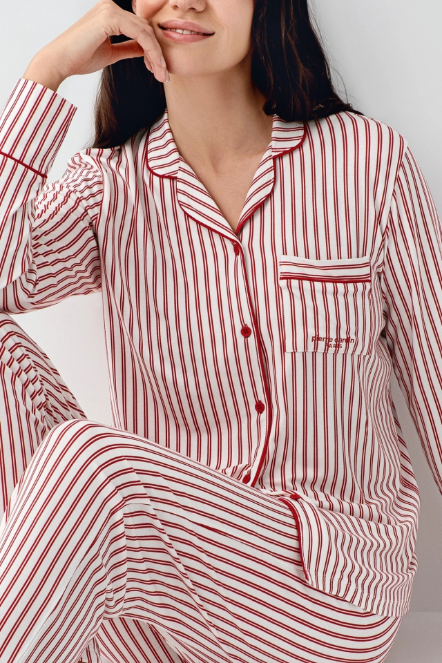 Pierre Cardin 9113-S Kadın Uzun Kollu Pijama Takımı