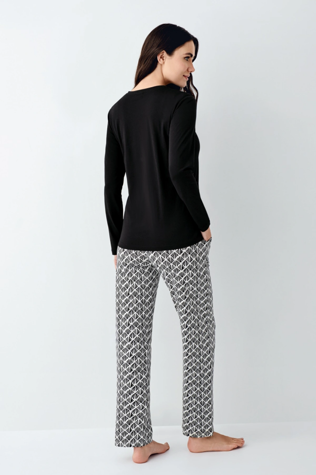 Pierre Cardin 9068-S Kadın Uzun Kol Pijama Takım