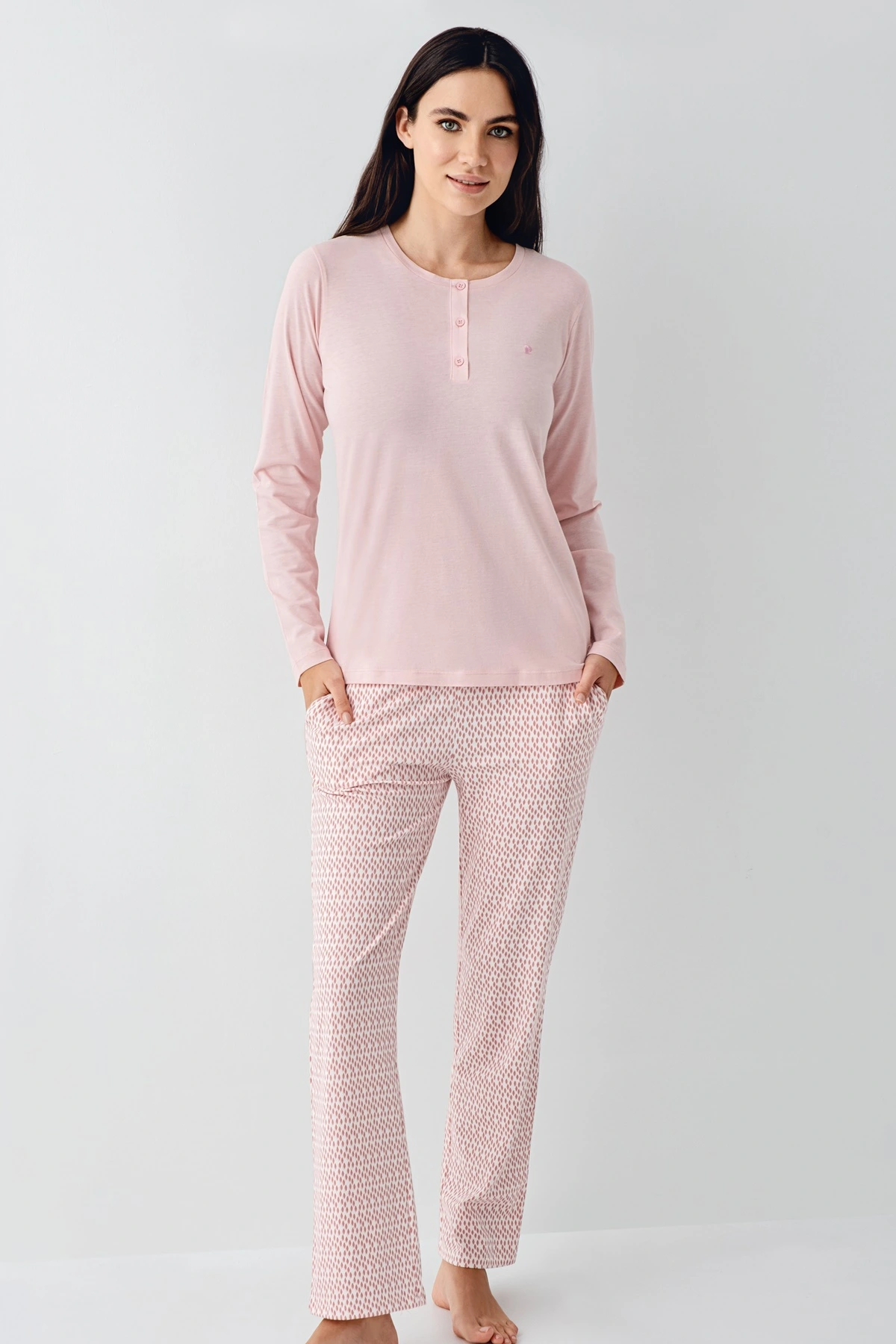 Pierre Cardin 9080-X Kadın Uzun Kol Pijama Takım