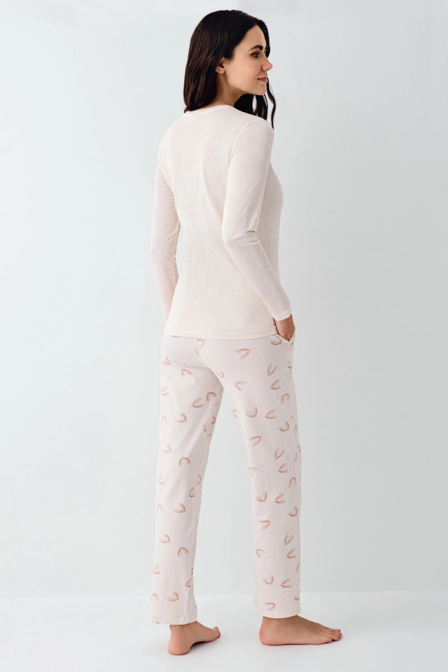 Pierre Cardin 9061-S Kadın Uzun Kol Pijama Takım