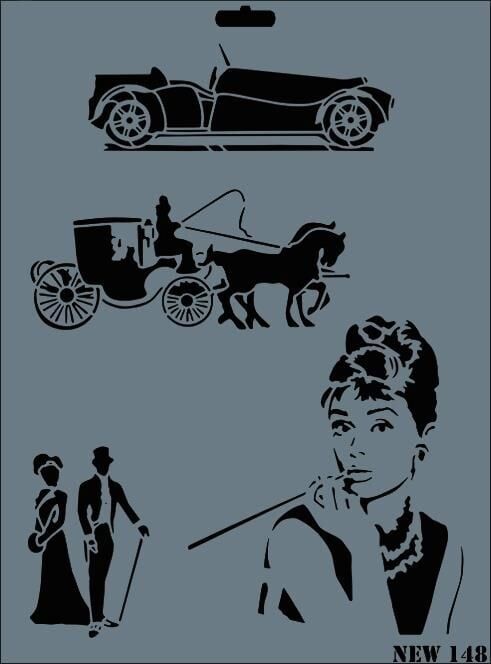 Rich New Seri N148 Stencil 35X25 Cm