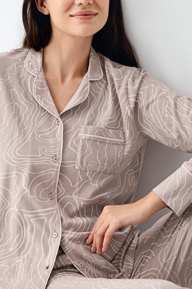Pierre Cardin 9098-S Kadın Uzun Kol Pijama Takımı